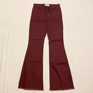 Celebrity Pink Flower Frayed Hem Flare Jeans Size 27